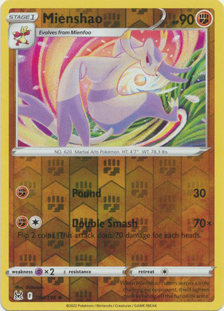 Pokemon Card Lost Origin 104/196 Mienshao Reverse Holo Uncommon *MINT*