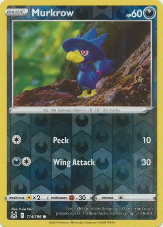 Pokemon Card Lost Origin 114/196 Murkrow Reverse Holo Common *MINT*