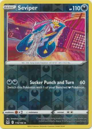 Pokemon Card Lost Origin 116/196 Seviper Reverse Holo Uncommon *MINT*