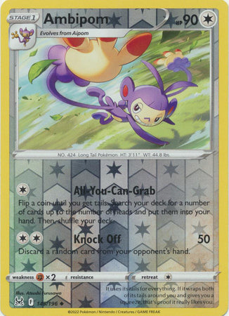 Pokemon Card Lost Origin 145/196 Ambipom Reverse Holo Uncommon *MINT*