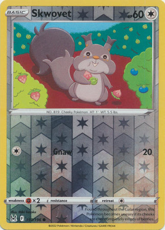 Pokemon Card Lost Origin 150/196 Skwovet Reverse Holo Common *MINT*