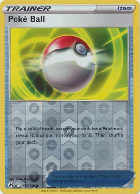 Pokemon Card Crown Zenith 137/159 Poké Ball Item Reverse Holo Common *MINT*