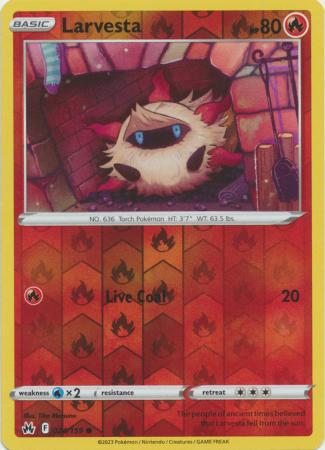 Pokemon Card Crown Zenith 024/159 24/159 Larvesta Reverse Holo Common *MINT*