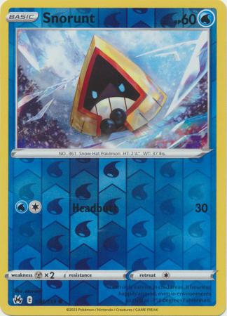 Pokemon Card Crown Zenith 034/159 34/159 Snorunt Reverse Holo Common *MINT*