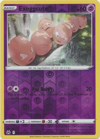 Pokemon Card Crown Zenith 057/159 57/159 Exeggcute Reverse Holo Common *MINT*