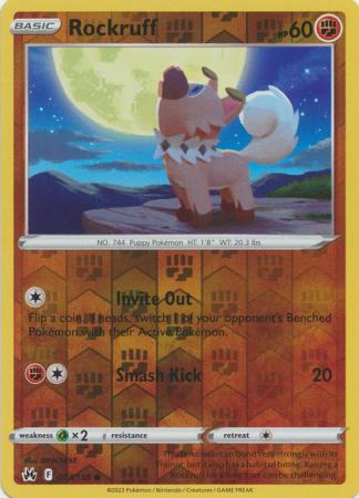 Pokemon Card Crown Zenith 073/159 73/159 Rockruff Reverse Holo Common *MINT*