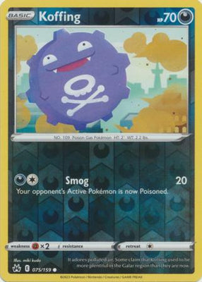 Pokemon Card Crown Zenith 075/159 75/159 Koffing Reverse Holo Common *MINT*