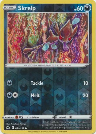 Pokemon Card Crown Zenith 081/159 81/159 Skrelp Reverse Holo Common *MINT*