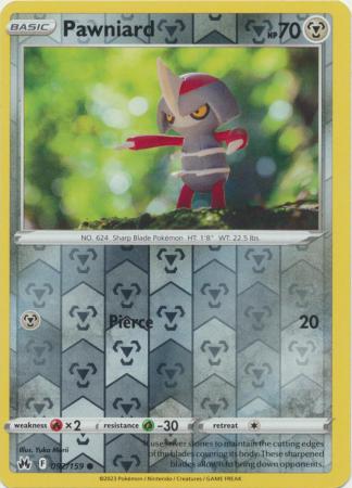 Pokemon Card Crown Zenith 092/159 92/159 Pawniard Reverse Holo Common *MINT*