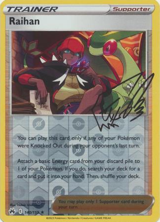 Pokemon Card Crown Zenith 140/159 Raihan Supporter Reverse Holo Rare *MINT*