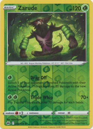 Pokemon Card Crown Zenith 016/159 16/159 Zarude Reverse Holo Rare *MINT*