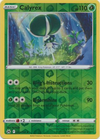 Pokemon Card Crown Zenith 017/159 17/159 Calyrex Reverse Holo Rare *MINT*