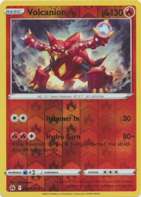 Pokemon Card Crown Zenith 026/159 26/159 Volcanion Reverse Holo Rare *MINT*