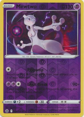 Pokemon Card Crown Zenith 059/159 59/159 Mewtwo Reverse Holo Rare *MINT*