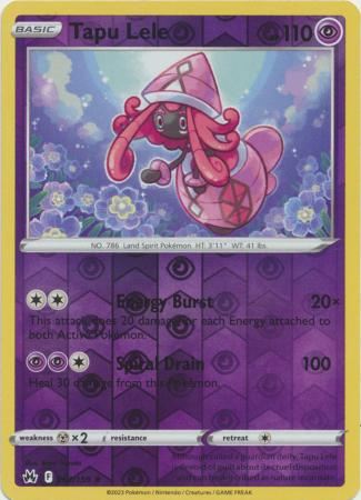 Pokemon Card Crown Zenith 064/159 64/159 Tapu Lele Reverse Holo Rare *MINT*