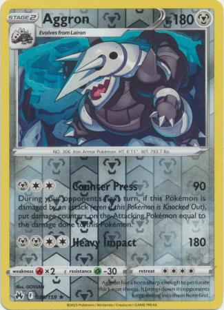 Pokemon Card Crown Zenith 089/159 89/159 Aggron Reverse Holo Rare *MINT*