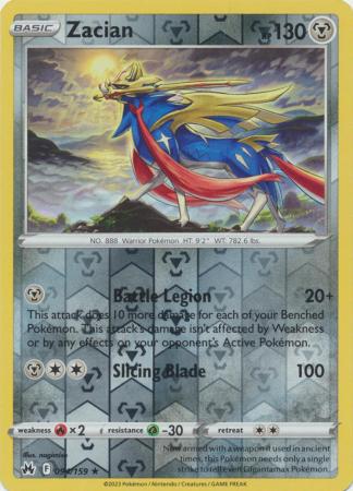 Pokemon Card Crown Zenith 094/159 94/159 Zacian Reverse Holo Rare *MINT*