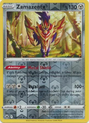 Pokemon Card Crown Zenith 097/159 97/159 Zamazenta Reverse Holo Rare *MINT*