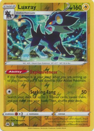 Pokemon Card Crown Zenith 044/159 44/159 Luxray Reverse Holo Rare *MINT*