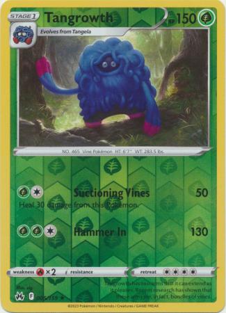 Pokemon Card Crown Zenith 005/159 5/159 Tangrowth Reverse Holo Rare *MINT*