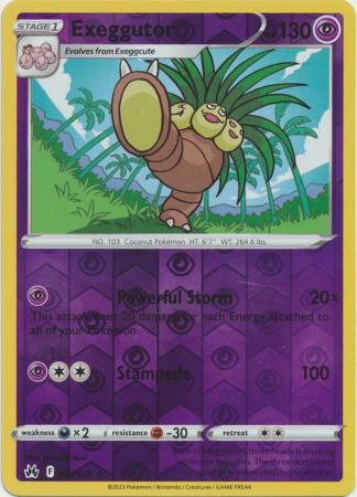 Pokemon Card Crown Zenith 058/159 58/159 Exeggutor Reverse Holo Rare *MINT*