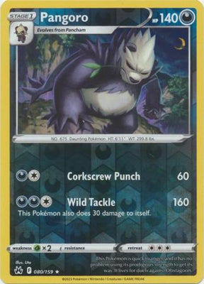 Pokemon Card Crown Zenith 080/159 80/159 Pangoro Reverse Holo Rare *MINT*