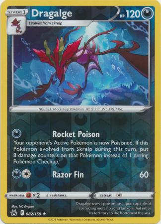 Pokemon Card Crown Zenith 082/159 82/159 Dragalge Reverse Holo Rare *MINT*