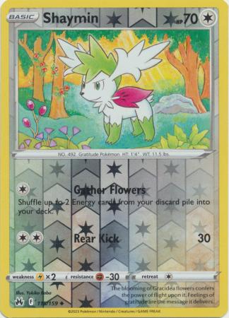 Pokemon Card Crown Zenith 115/159 Shaymin Reverse Holo Uncommon *MINT*