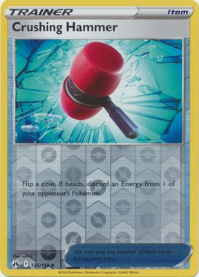 Pokemon Card Crown Zenith 125/159 Crushing Hammer Item Reverse Holo Uncommon *MINT*