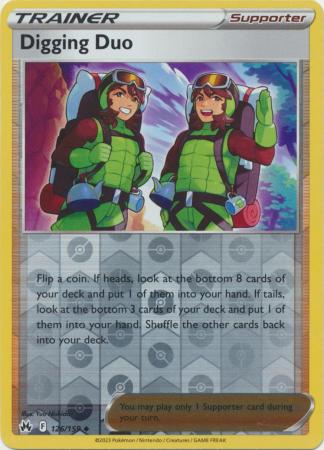 Pokemon Card Crown Zenith 126/159 Digging Duo Supporter Reverse Holo Uncommon *MINT*