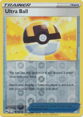 Pokemon Card Crown Zenith 146/159 Ultra Ball Item Reverse Holo Uncommon *MINT*