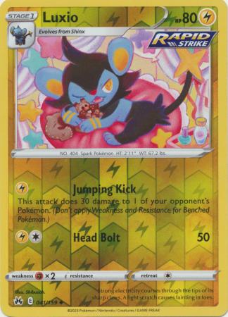 Pokemon Card Crown Zenith 041/159 41/159 Luxio Reverse Holo Uncommon *MINT*