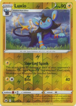 Pokemon Card Crown Zenith 042/159 42/159 Luxio Reverse Holo Uncommon *MINT*