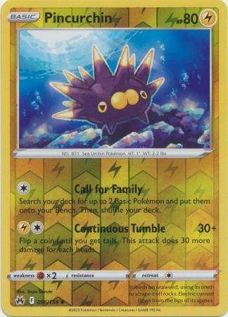 Pokemon Card Crown Zenith 056/159 56/159 Pincurchin Reverse Holo Uncommon *MINT*