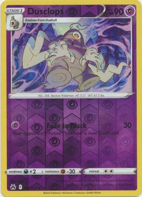 Pokemon Card Crown Zenith 063/159 63/159 Dusclops Reverse Holo Uncommon *MINT*