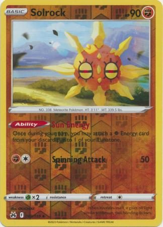 Pokemon Card Crown Zenith 069/159 69/159 Solrock Reverse Holo Uncommon *MINT*