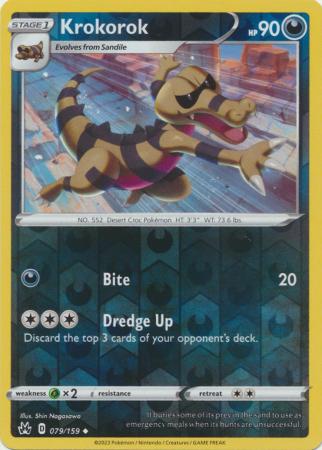 Pokemon Card Crown Zenith 079/159 79/159 Krokorok Reverse Holo Uncommon *MINT*