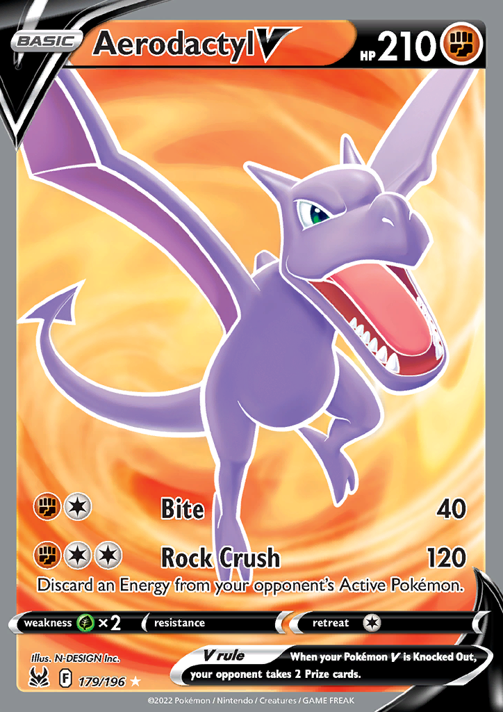 Pokemon Card Lost Origin 179/196 Aerodactyl V Full Art *MINT*