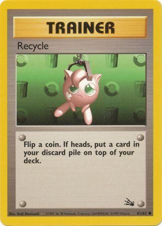 Pokemon Card Fossil Set Unlimited 61/62 Recycle Trainer Common NEAR MINT