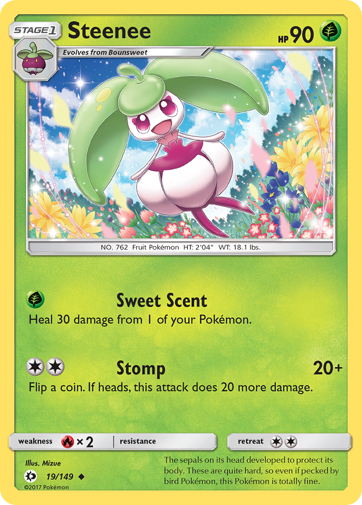 Pokemon Card Sun & Moon 019/149 19/149 Steenee Uncommon *MINT*