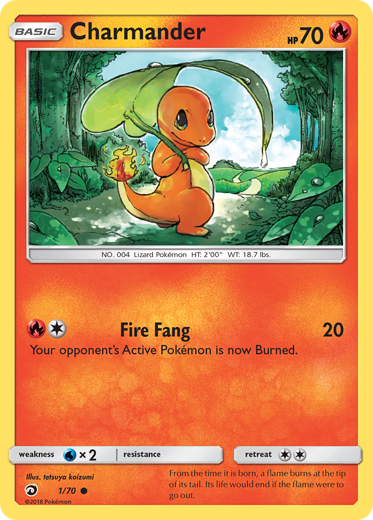 Pokemon Card Dragon Majesty  1/70 Charmander Pokemon Common *MINT*