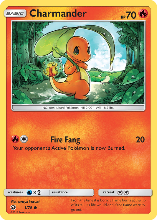 Pokemon Card Dragon Majesty  1/70 Charmander Pokemon Common *MINT*