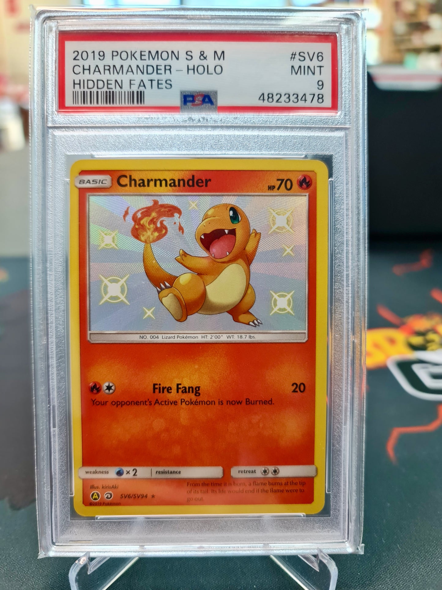 Pokemon Karte Glumanda SV6/SV94 Shiny Rare PSA MINT 9