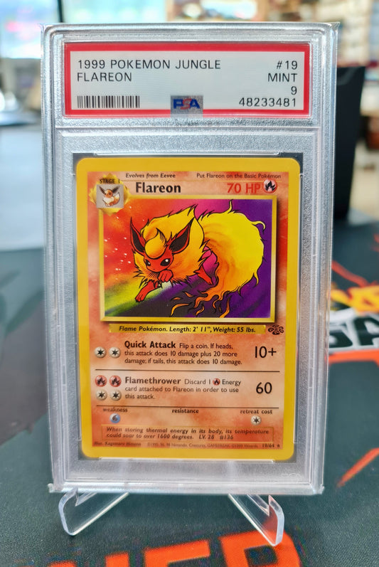 Pokemon Card Jungle Unlimited Flareon 019/064 Rare PSA MINT 9