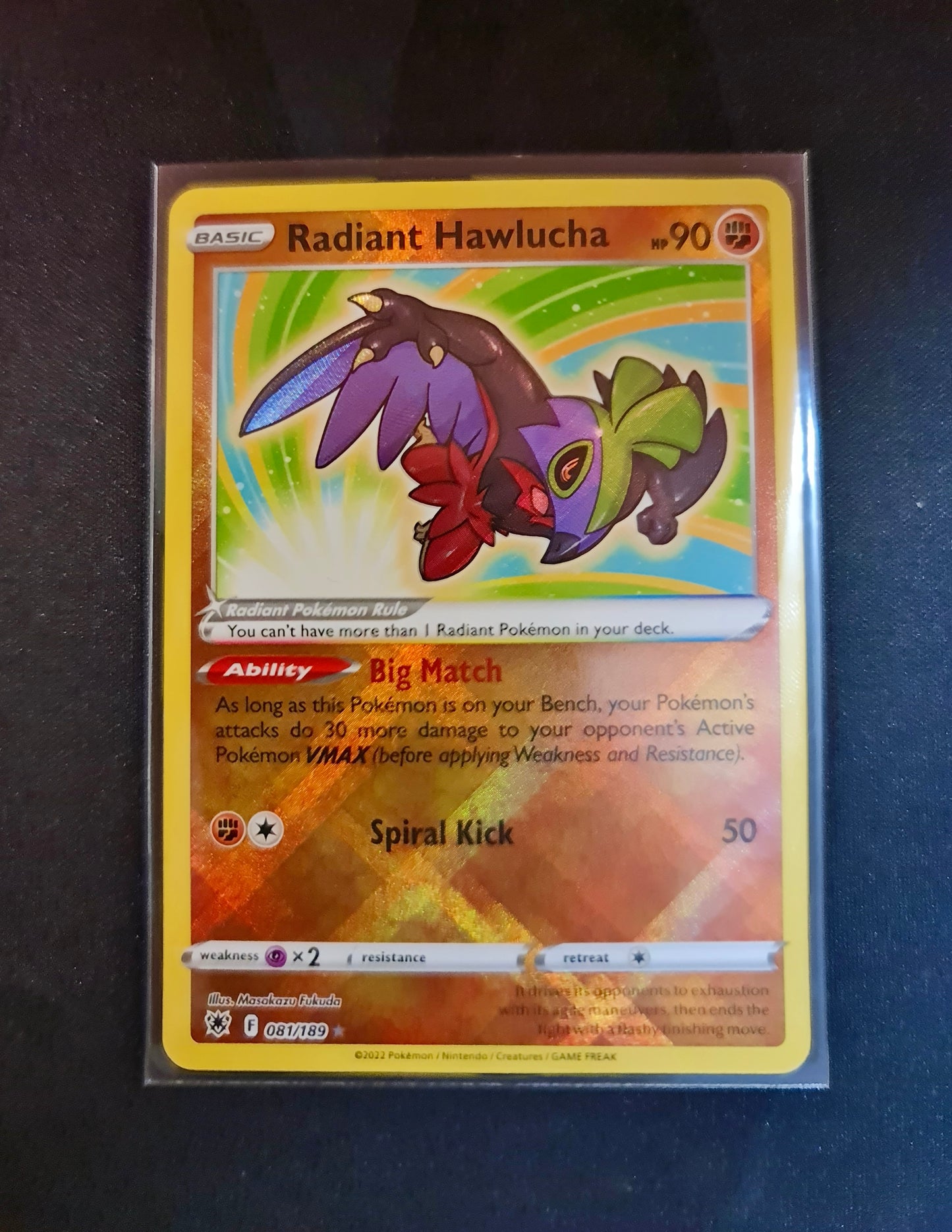 Pokemon Card Astral Radiance 81/189 081/189 Radiant Hawlucha Ultra Rare *MINT*