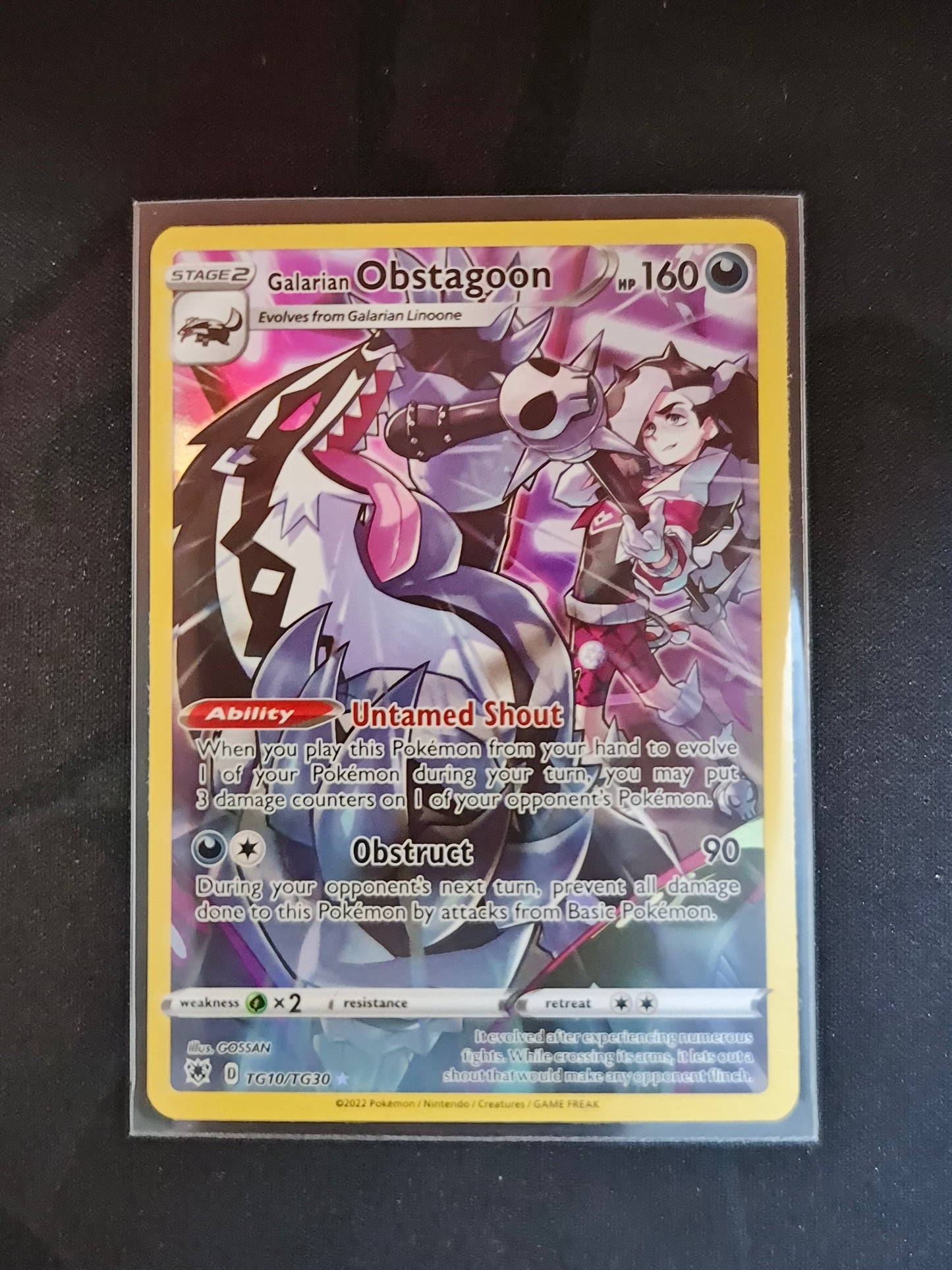 Pokemon Card Astral Radiance Trainer Gallery TG10/TG30 Galarian Obstagoon Holo Rare