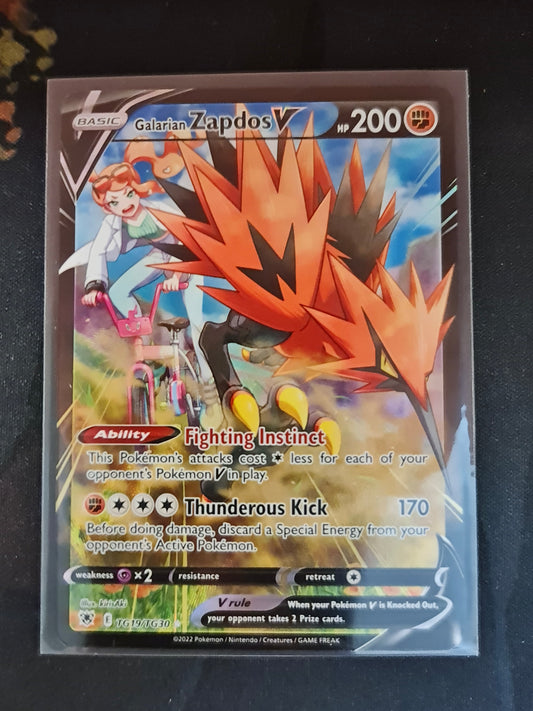 (S) Pokemon Card Astral Radiance Trainer Gallery TG19/TG30 Galarian Zapdos V Ultra Rare *MINT*