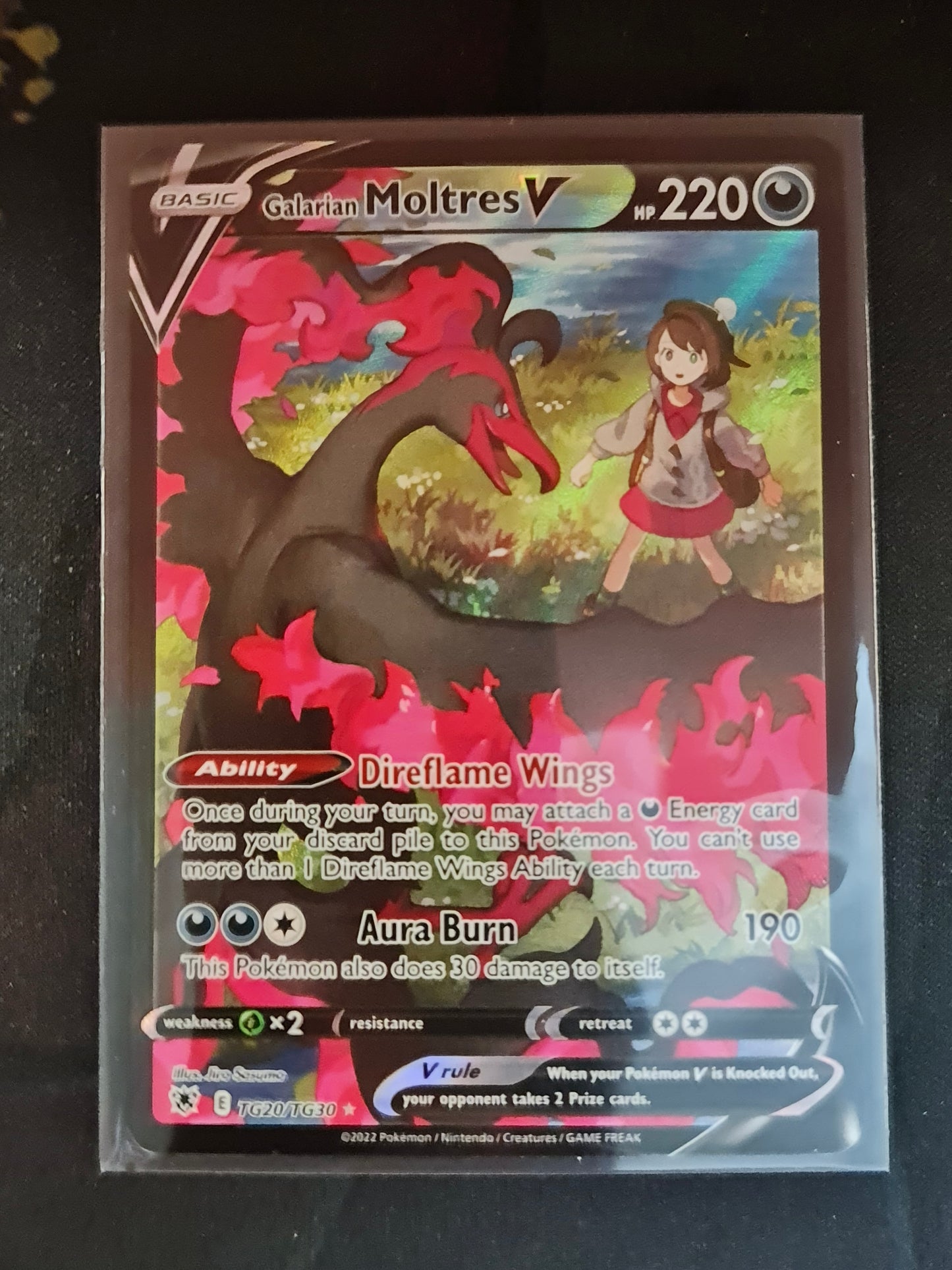 (S) Pokemon Card Astral Radiance Trainer Gallery TG20/TG30 Galarian Moltres V Ultra Rare *MINT*