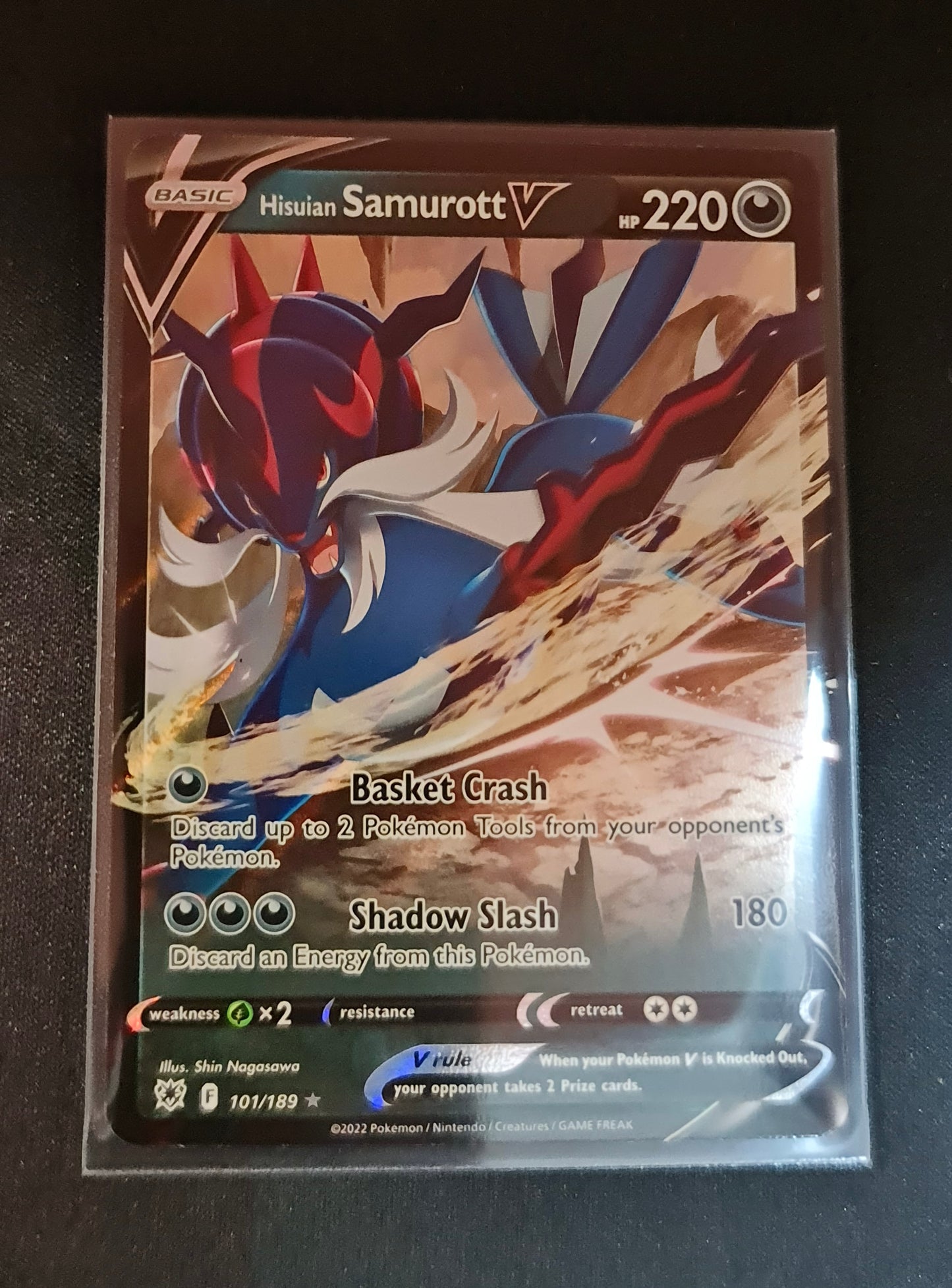 Pokemon Card Astral Radiance 101/189 Hisuian Samurott V Ultra Rare *MINT*