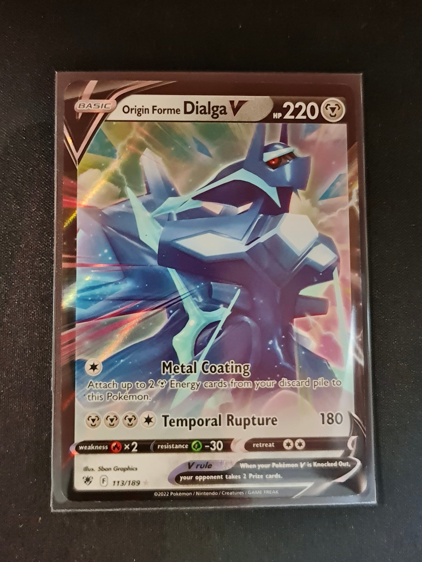 Pokemon Card Astral Radiance 113/189 Origin Forme Dialga V Ultra Rare *MINT*